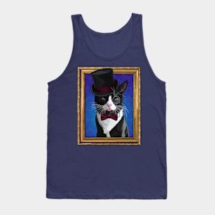 Dapper Gentleman Tuxedo Cat Blepping Tank Top